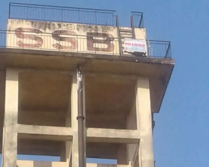 Elevated concrete water tower structure