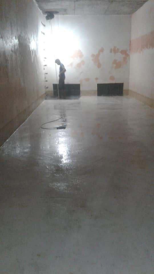 Underground water tank floor after mechanized cleaning in Kasba, Kolkata